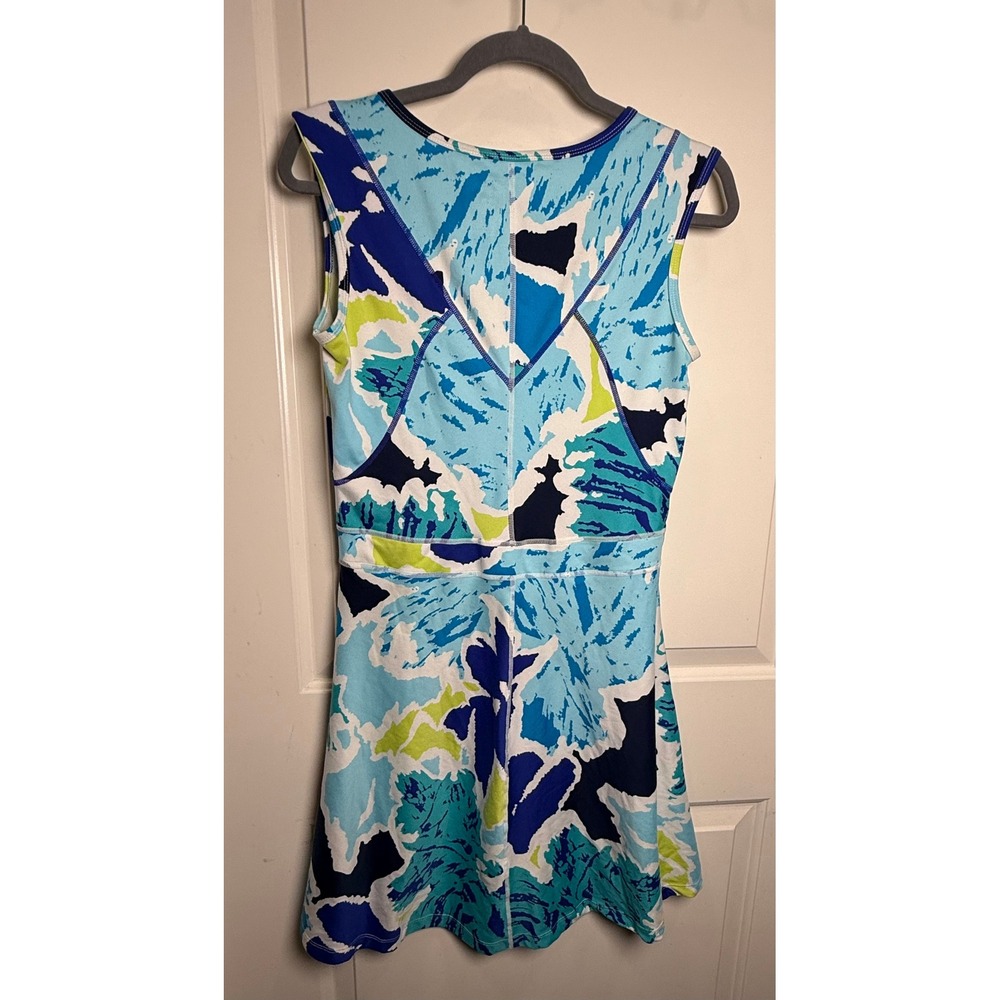 Title Nine Blue‎ Abstract Floral Athletic Dress Pickleball Outdoors – Size M